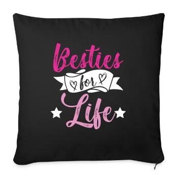 bester freunde - Sofakissenbezug 45 x 45 cm - Schwarz - Vorne
