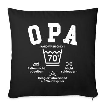 OPA - Plus de 70 instructions de lavage amusantes - Housse de coussin décorative 45 x 45 cm - noir - Devant