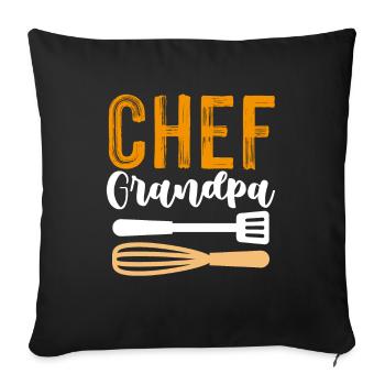 chef chef grand-père - Housse de coussin décorative 45 x 45 cm - noir - Devant