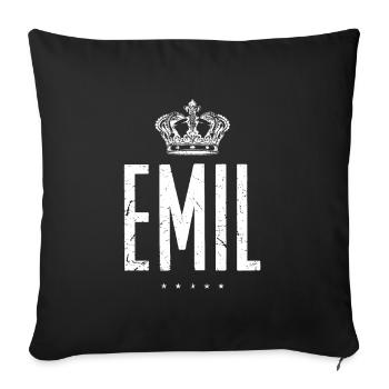 Emil - Sofakissenbezug 45 x 45 cm - Schwarz - Vorne
