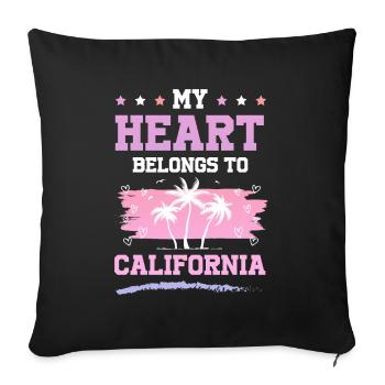 California Heart Saying - Sofa pillowcase 17,3'' x 17,3'' (45 x 45 cm) - black - Front