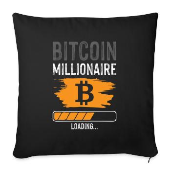 bitcoin Millionaire - Sofa pillowcase 17,3'' x 17,3'' (45 x 45 cm) - black - Front