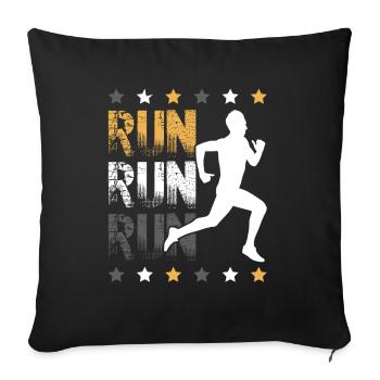 running run - Sofa pillowcase 17,3'' x 17,3'' (45 x 45 cm) - black - Front