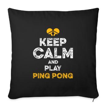 garder le ping-pong calme - Housse de coussin décorative 45 x 45 cm - noir - Devant