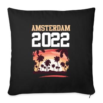Amsterdam 2022 - Sofa pillowcase 17,3'' x 17,3'' (45 x 45 cm) - black - Front