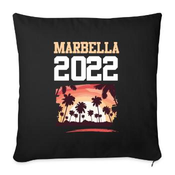 Marbella 2022 - Sofa pillowcase 17,3'' x 17,3'' (45 x 45 cm) - black - Front