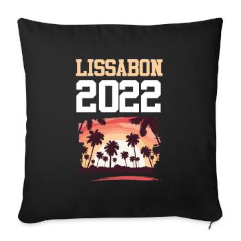 Lisbon 2022 - Sofa pillowcase 17,3'' x 17,3'' (45 x 45 cm) - black - Front
