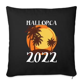 Mallorca 2022 Palm Trees - Sofa pillowcase 17,3'' x 17,3'' (45 x 45 cm) - black - Front