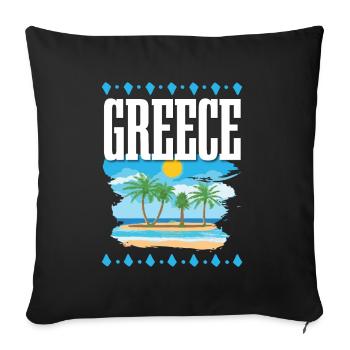 Greece - Sofa pillowcase 17,3'' x 17,3'' (45 x 45 cm) - black - Front