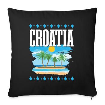 Croatie (Hrvatska) - Housse de coussin décorative 45 x 45 cm - noir - Devant