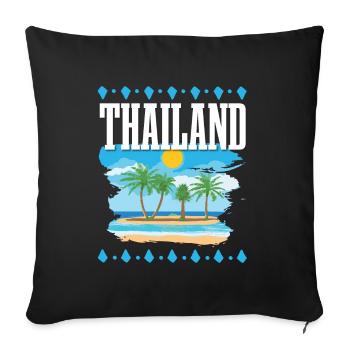 Thailand - Sofakissenbezug 45 x 45 cm - Schwarz - Vorne