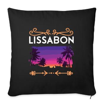 Lisbon - Sofa pillowcase 17,3'' x 17,3'' (45 x 45 cm) - black - Front