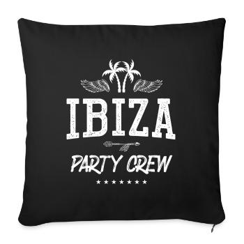 Ibiza Party Crew - Sofa pillowcase 17,3'' x 17,3'' (45 x 45 cm) - black - Front