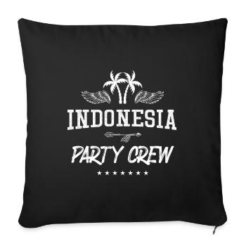 Équipage de fête en Indonésie - Housse de coussin décorative 45 x 45 cm - noir - Devant