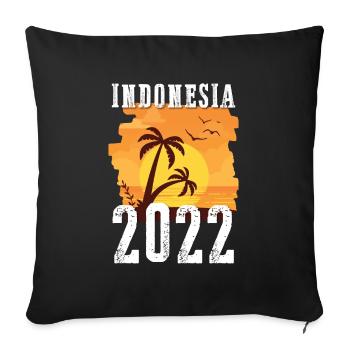 Indonesia 2022 Palm Trees - Sofa pillowcase 17,3'' x 17,3'' (45 x 45 cm) - black - Front