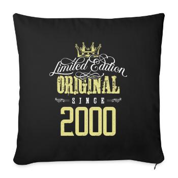 2000 limited edition - Sofa pillowcase 17,3'' x 17,3'' (45 x 45 cm) - black - Front