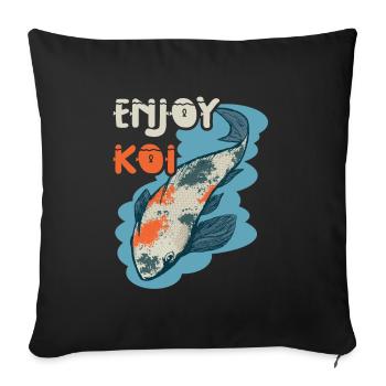 Nishikigoi Koi Breeder Enjoy Koi Carp - Sofa pillowcase 17,3'' x 17,3'' (45 x 45 cm) - black - Front