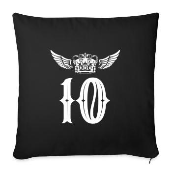 Couronne de 10 chiffres - Housse de coussin décorative 45 x 45 cm - noir - Devant