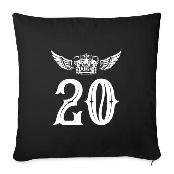 Couronne de 20 chiffres - Housse de coussin décorative 45 x 45 cm - noir - Devant