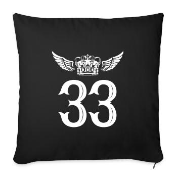 33 Couronne numérique - Housse de coussin décorative 45 x 45 cm - noir - Devant