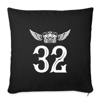 32 Number crown - Sofa pillowcase 17,3'' x 17,3'' (45 x 45 cm) - black - Front