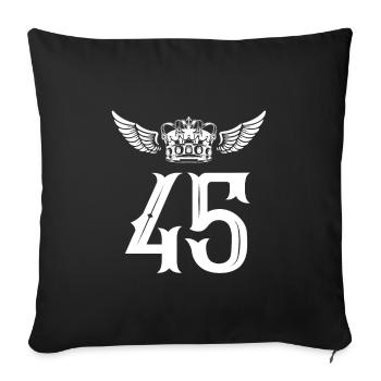 45 Couronne numérique - Housse de coussin décorative 45 x 45 cm - noir - Devant