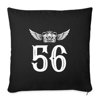 56 Couronne numérique - Housse de coussin décorative 45 x 45 cm - noir - Devant