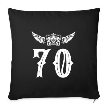 70 Number crown - Sofa pillowcase 17,3'' x 17,3'' (45 x 45 cm) - black - Front