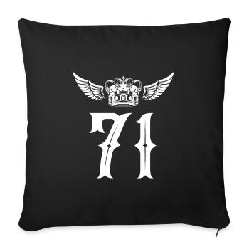 71 Couronne numérique - Housse de coussin décorative 45 x 45 cm - noir - Devant