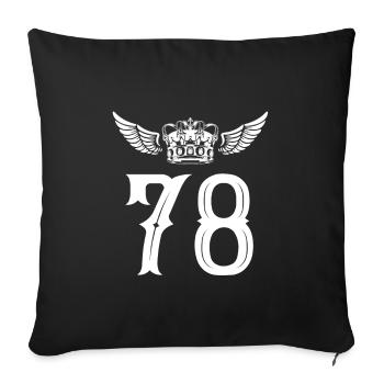 78 Number crown - Sofa pillowcase 17,3'' x 17,3'' (45 x 45 cm) - black - Front