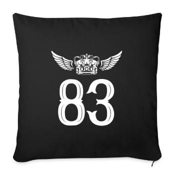 83 Couronne numérique - Housse de coussin décorative 45 x 45 cm - noir - Devant