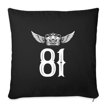 81 Number crown - Sofa pillowcase 17,3'' x 17,3'' (45 x 45 cm) - black - Front