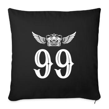 99 Couronne numérique - Housse de coussin décorative 45 x 45 cm - noir - Devant
