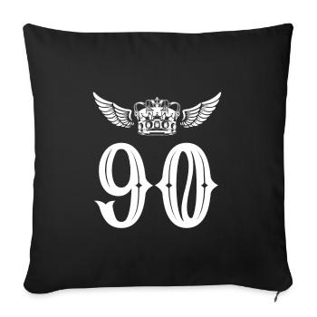 90 Number crown - Sofa pillowcase 17,3'' x 17,3'' (45 x 45 cm) - black - Front