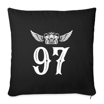 97 Number crown - Sofa pillowcase 17,3'' x 17,3'' (45 x 45 cm) - black - Front
