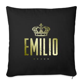 Emilio - Sofa pillowcase 17,3'' x 17,3'' (45 x 45 cm) - black - Front