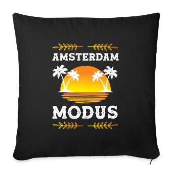 Amsterdam Mode - Sofa pillowcase 17,3'' x 17,3'' (45 x 45 cm) - black - Front