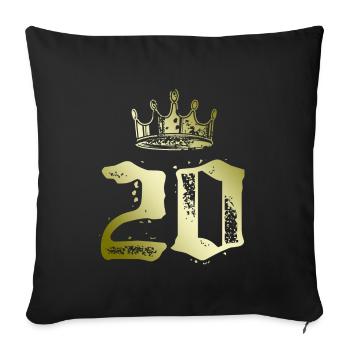 Couronne de 20 chiffres - Housse de coussin décorative 45 x 45 cm - noir - Devant