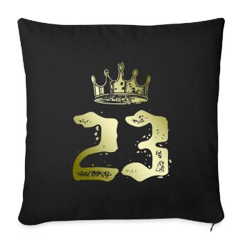 23 Couronne numérique - Housse de coussin décorative 45 x 45 cm - noir - Devant