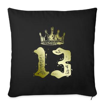 13 Couronne numérique - Housse de coussin décorative 45 x 45 cm - noir - Devant