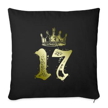 17 Couronne numérique - Housse de coussin décorative 45 x 45 cm - noir - Devant