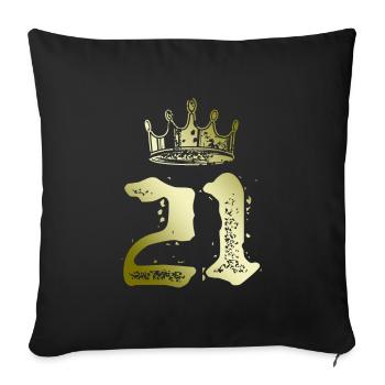21 Nombre Couronne - Housse de coussin décorative 45 x 45 cm - noir - Devant
