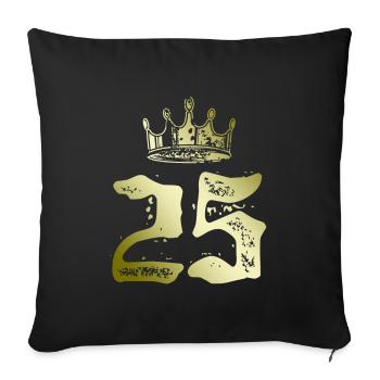 25 Couronne numérique - Housse de coussin décorative 45 x 45 cm - noir - Devant