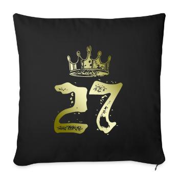 27 Couronne numérique - Housse de coussin décorative 45 x 45 cm - noir - Devant