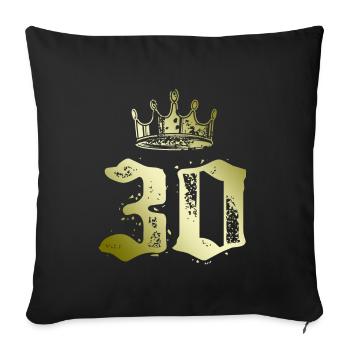 30 Couronne numérique - Housse de coussin décorative 45 x 45 cm - noir - Devant