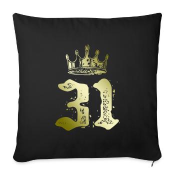 31 Couronne numérique - Housse de coussin décorative 45 x 45 cm - noir - Devant
