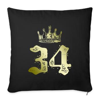 34 Couronne numérique - Housse de coussin décorative 45 x 45 cm - noir - Devant