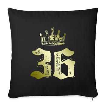 36 Couronne numérique - Housse de coussin décorative 45 x 45 cm - noir - Devant