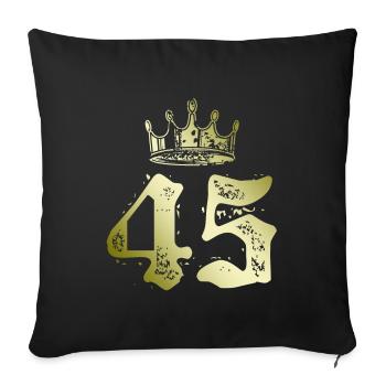 45 Couronne numérique - Housse de coussin décorative 45 x 45 cm - noir - Devant