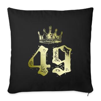 49 Couronne numérique - Housse de coussin décorative 45 x 45 cm - noir - Devant